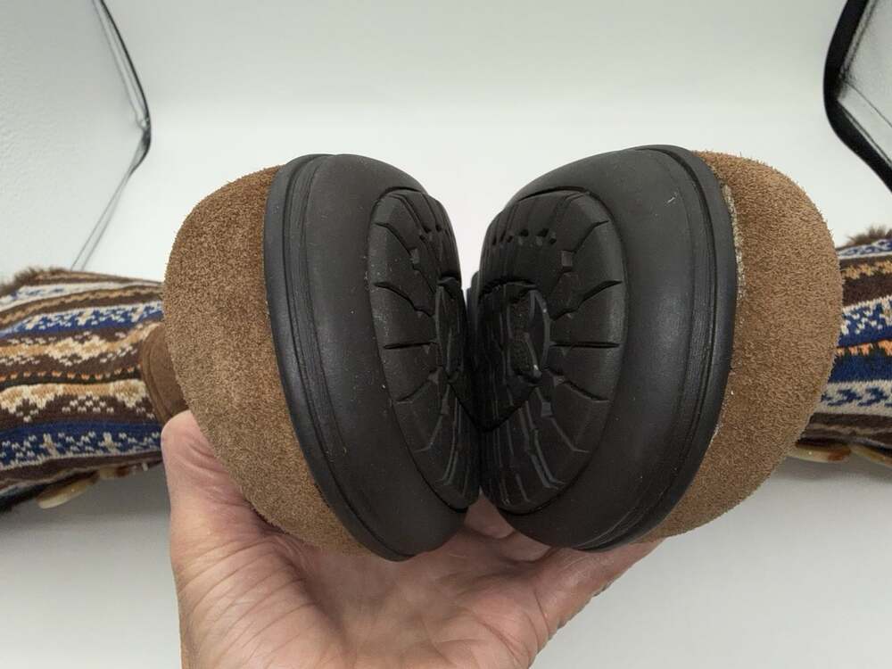 Alegria Nanook Cozy Choco Boots Brown Suede Knit Faux Fur Lining Size EU:39 US:9 - Picture 11 of 13